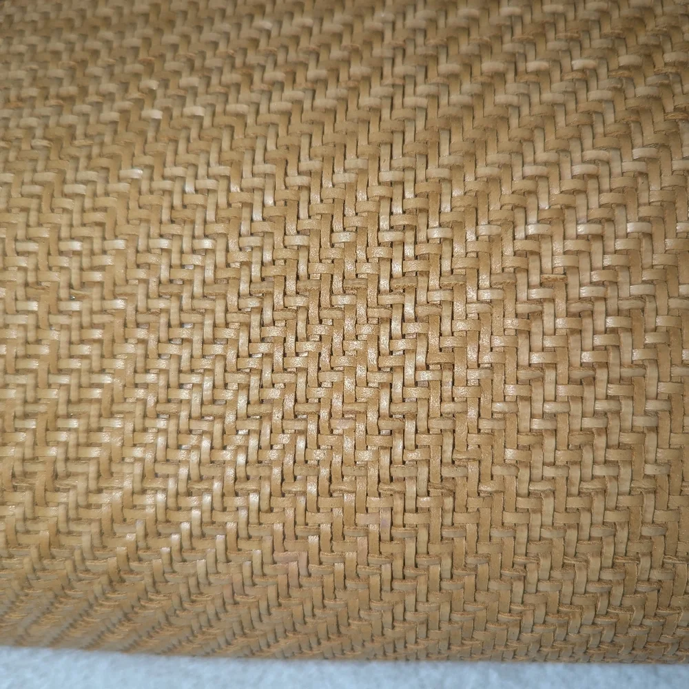 Michael Kors Collection  Tan and Brown Woven Clutch with Chain Accent - Picture 8 of 11